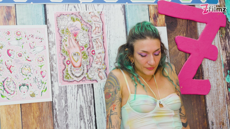 Z-Filmz: Alt Girl Anal Fucked During Tattoo Session - Sloppy BJ &amp; Squirt