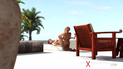 3dxpassion: Horny hor brunette gets fucked hard by a midget outdoor