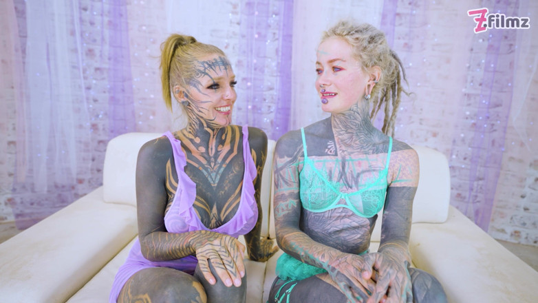 Spicy Lab Production: German Threesome with Two Lustfull Tattooed Girls