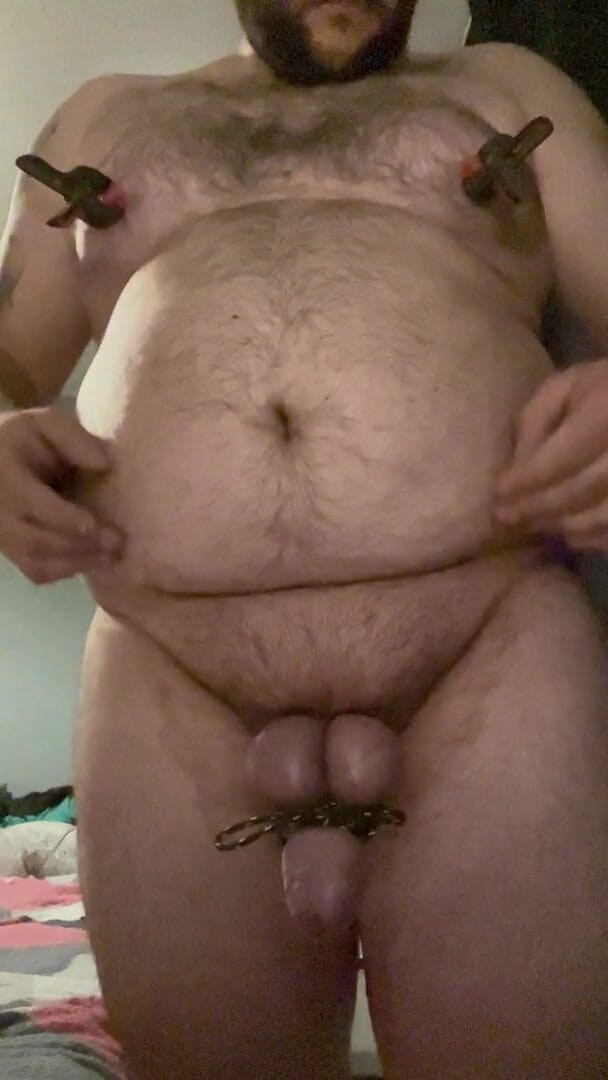 Shaun Cbt: Eier über schwanz-bondage mit verschiedenen nippelklemmen
