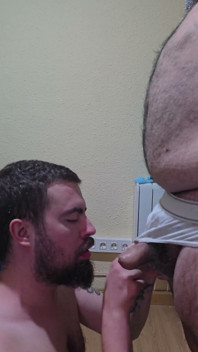 Hairy Fat Fucks My Mouth and Cums in My Face