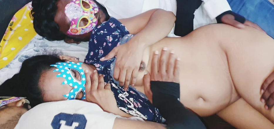 Anu4sum: One Girlfriend and Three Boyfriends Three Some Sex