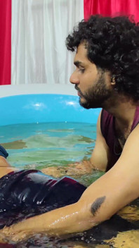 Hot Boobs Suck in Pool and Removing Under Wear and Pouring Water in Ass