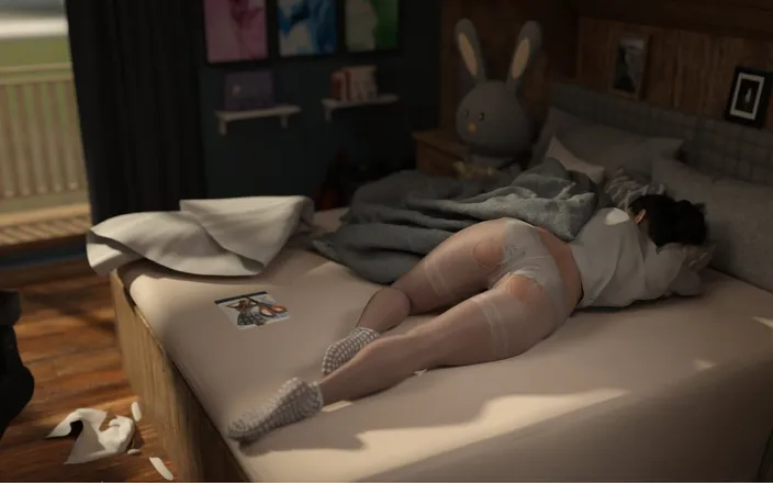 Neorm: Hot Sexy Step Sister Lying on Bed