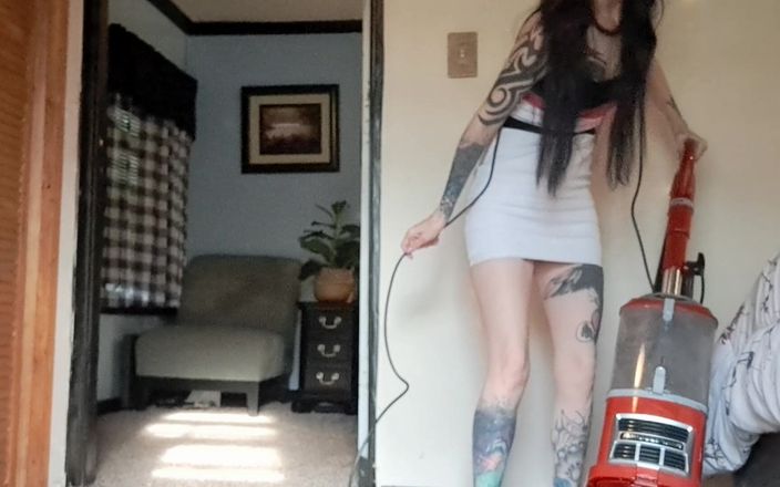 PandoraSG: Sexy Vacuuming in a Mini Dress - Housework Fetish Sfw