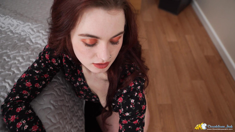 DownblouseJerk: Perky Pierced Tits - JOI