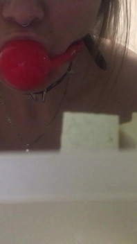 Cooking While Wearing a Collar and a Gag - Lovessie