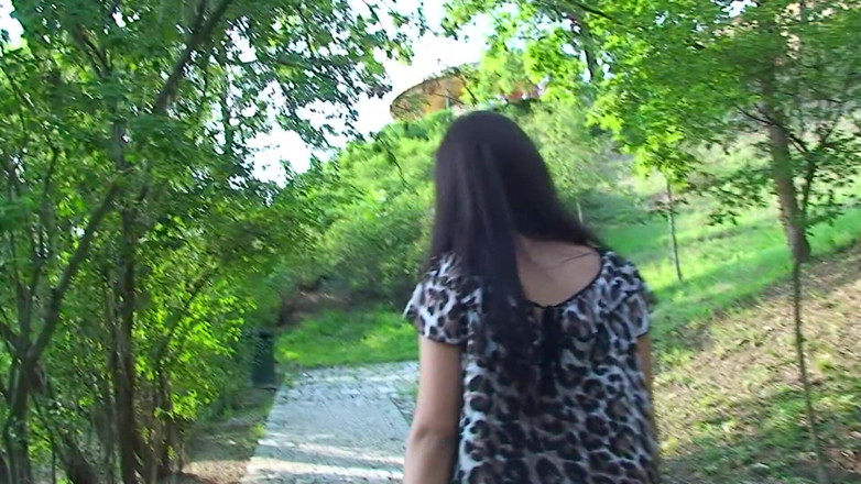 All Those Girlfriends: Fantastic brunette babe Katie Oliwer shows her sexy body outdoors