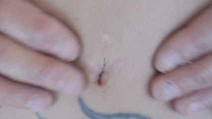Abby Anna: Belly button digging stretching finger'n