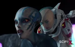 Exoplanet'te ateşli uzaylı seksi! Bir uzaylı uzay kadını tarafından takma yarakla sikiliyor
