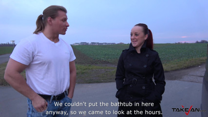 Take Van: Redhead whore likes when the fucker glazes her boobs with...