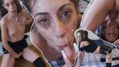 Slutwife Club: Грубый секс с латексом Candie: трах в рот Делюкс для худенькой маленькой вертушки Candie Cross