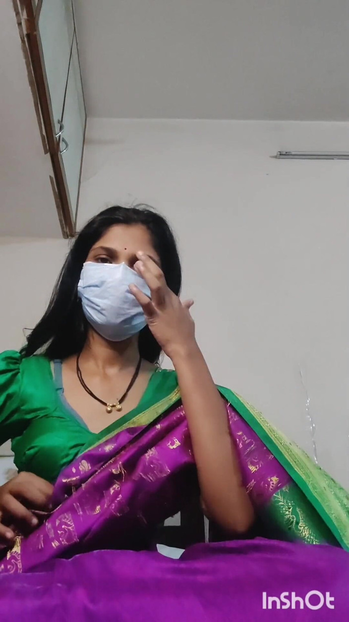 Desishycouple: Desi Bhabhi Shivani Horny in Pink Sari.