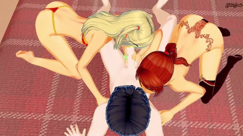 Hentai Smash: 금발과 빨간 머리 워크래프트 엘프를 쓰리섬으로 따먹는 운 좋은 남자, 둘 다 안에 사정 - 월드 오브 워크래프트 헨타이