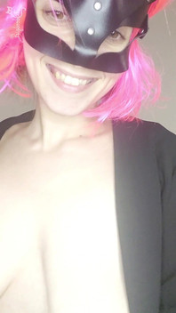 Feel My Excitement with My Kitty Mask and Natural Tits