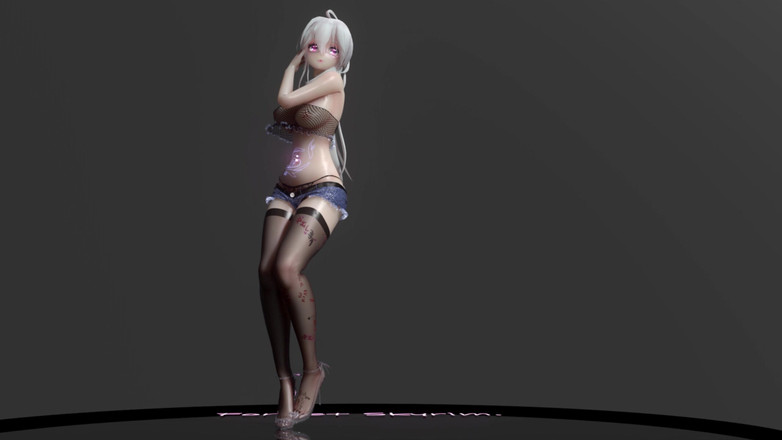 MikuMotion: [mmd] Haku-wiggle sprośne czarne jedwabne okulary dżinsowe