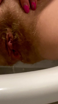 Redhead Hairy Pussy Pee a Lot Updress in the Toilet and Farts 4K 60fps