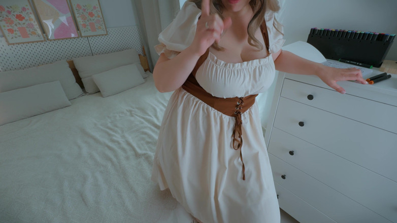 Mrs Wetslavs: Milf con curvas en vestido medieval, tratamiento real para mi...