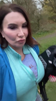 Outdoor Hairy Pussy Flashing Fingering
