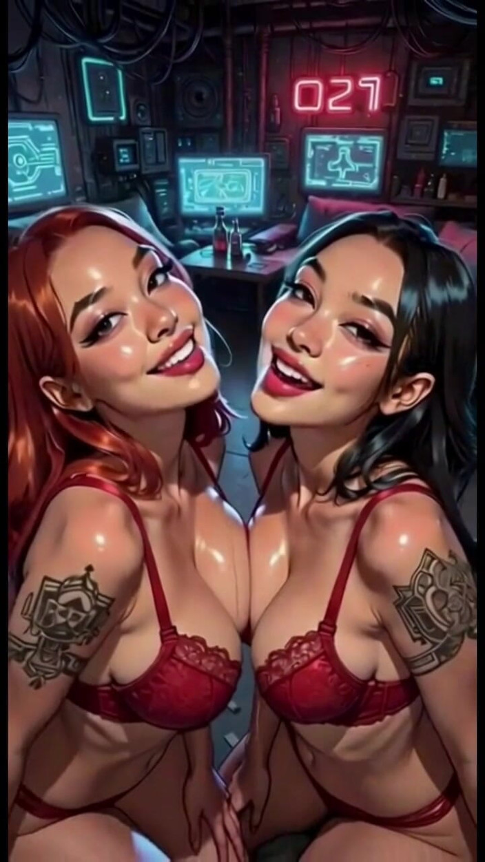Hot girl dancing: Lesbiche carine lingua e bacio fetish, animazione ai