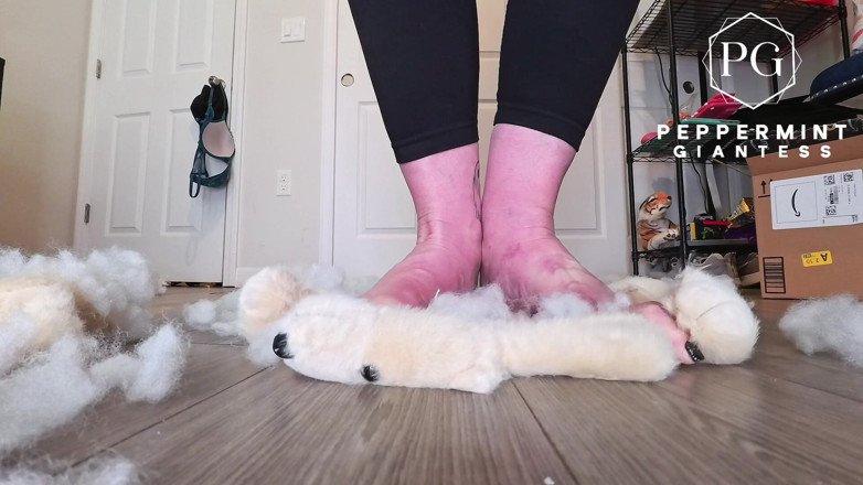 Peppermint Giantess: 67 Tall Giantess Barefoot Plushie Crush: Size 16 Toes Tear Open &amp;...