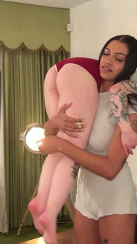 Giantess Lifts and Carries 5ft2 Nonbinary Babe
