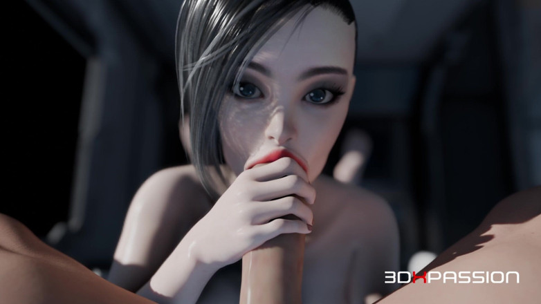 3dxpassion-transgender: 무중력의 유혹 - 카엘렌, 후타나리, 우주 궤도 정거장에서 갈색 머리 소녀와 즐거운 시간을 보내다