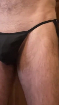 Cloudy Sunday Morning Black String Bikini
