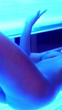 Tanning Bed Threesome Blonde Slut Devoured and Double Pounded