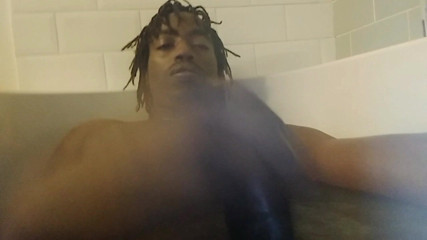 Big Black Cocks Cumming: Nata4sex laying in the bath stroking my dick