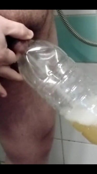 Superchub Pissing in Bottle