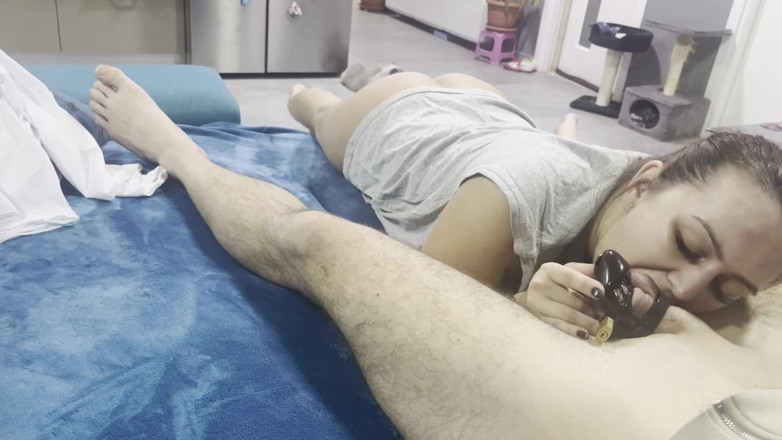 fantasycouplexxx: Castidad en primer plano - chupando bolas - 4k