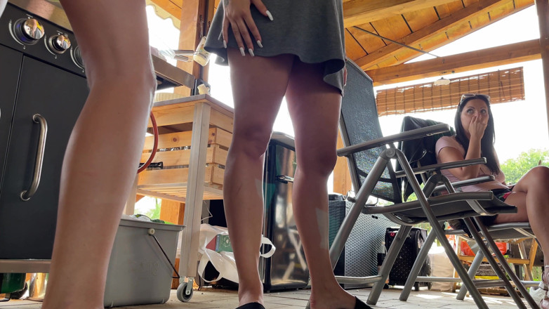 Leon Lambert Girls Twerk Parties CFNM: Hot neighbors do not like wearing panties show legs on...