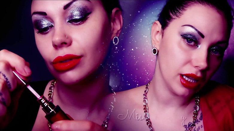 Goddess Misha Goldy: My mesmerizing red lips feel good on my bf cock!...