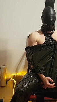 Foil Bondage Slave Part 2 - Cling Film Mummified and Edged to Madness