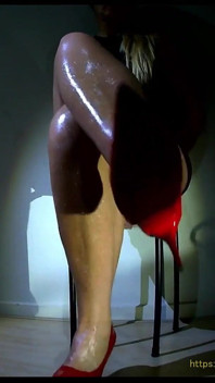 Blond Seducing You in Red High Heels 1.