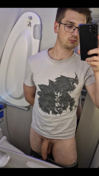 14 Hours of Flight I Can't Resist to Show You My Cock