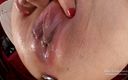 Mme Exhipassion: Geniş açık büyük dudaklı yakın çekim anal tıkaç, amcık emme