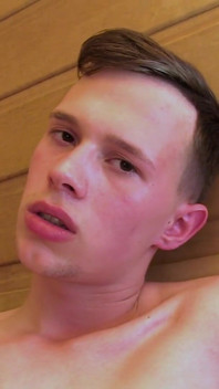 Hung teen boy jerk off in the sauna