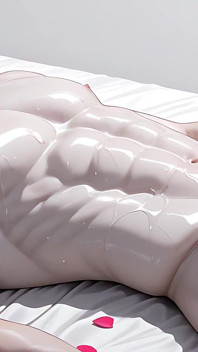 Albino Twink Oiled Chest Caress Leading to Gentle Cock Play