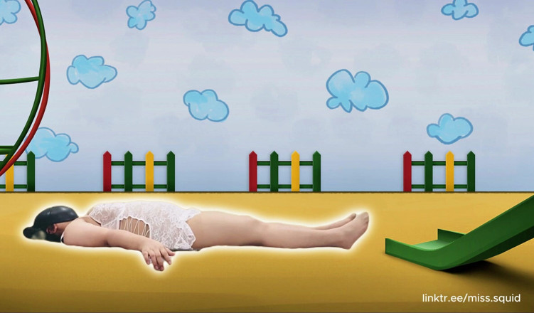 miss_squid: Miss Squid Exercises in White Lingerie