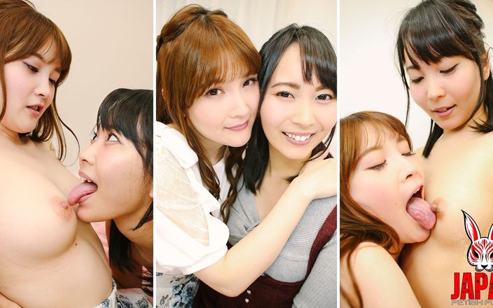 Japan Fetish Fusion: Koharu et Chihiro Suzuki se mordent les tétons après le...