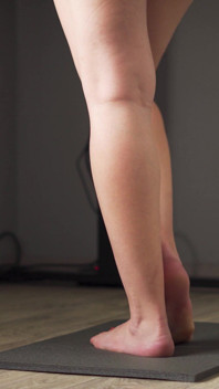 Watching Teen Calves At Standing Desk