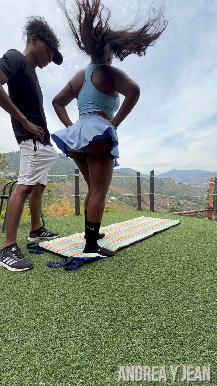 AndreaAndJean: A Gorgeous Ebony MILF Fucks Her Trainer, Who’s Got a...