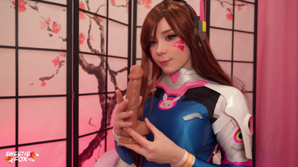 Sweetie Fox: Minx cosplay d.va from Overwatch and anal masturbates to crazy...