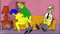 Soused šuká vdanou ženu v domácnosti, zatímco její manžel sleduje porno