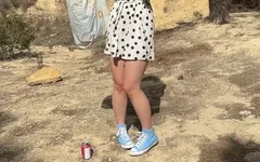 Trashing Outside in the Park Near Picnic Zone