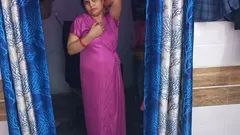 Cute Indian Couple Secretly Having Sex in Red Nightie
