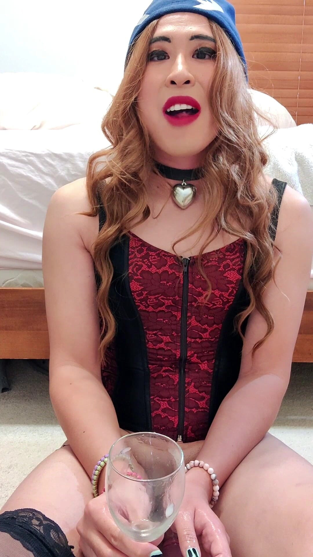 Sissy Slut Bess Edges Her Clitty Before Eating Her Loads