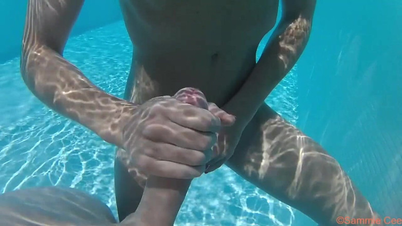 Sammie Cee: Pool BJ underwater HJ And cumshot